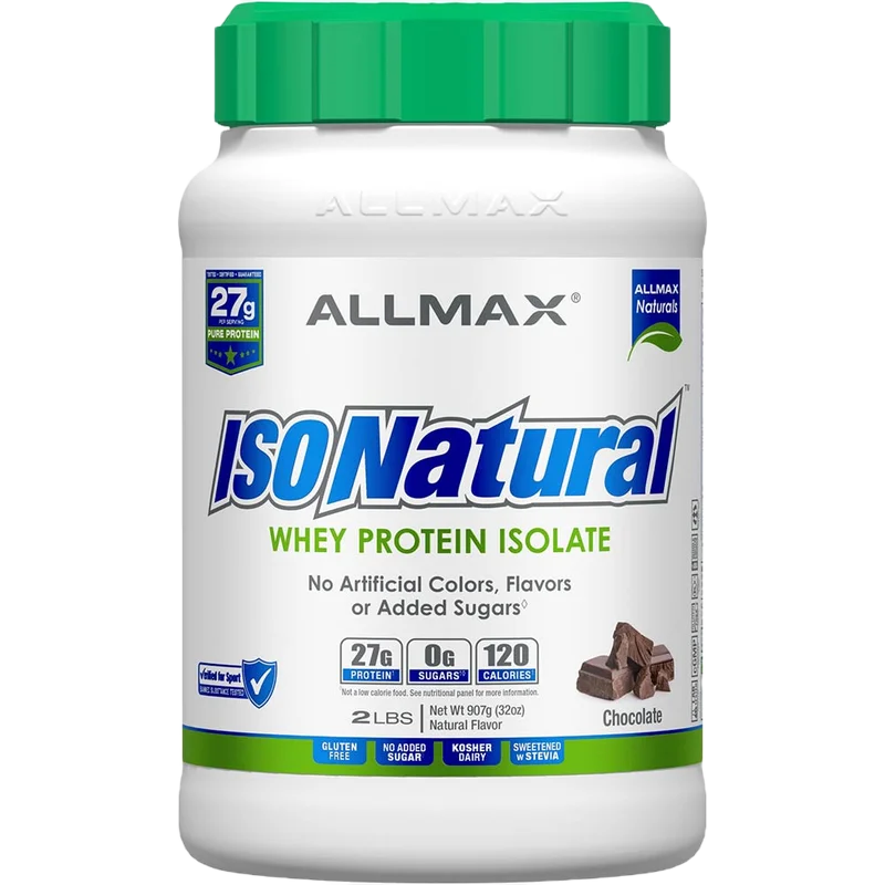 Allmax Nutrition ALLMAX IsoNatural: Natural Pure Whey Protein Isolate, front of package
