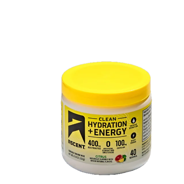 Ascent Clean Hydration +Energy, front of package