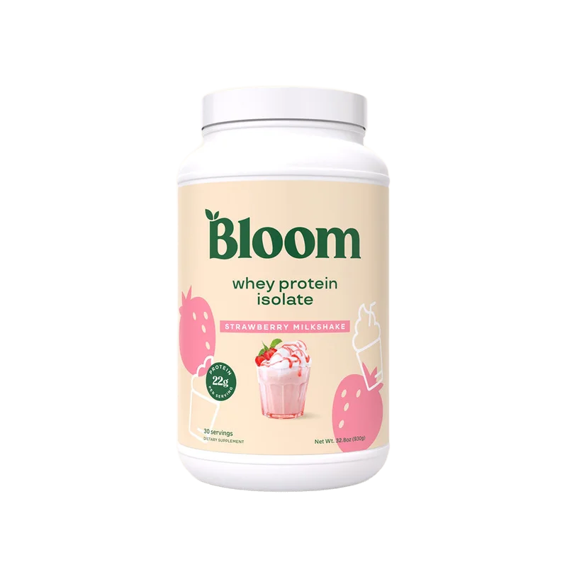 Bloom Nutrition Whey Isolate Protein, front of package