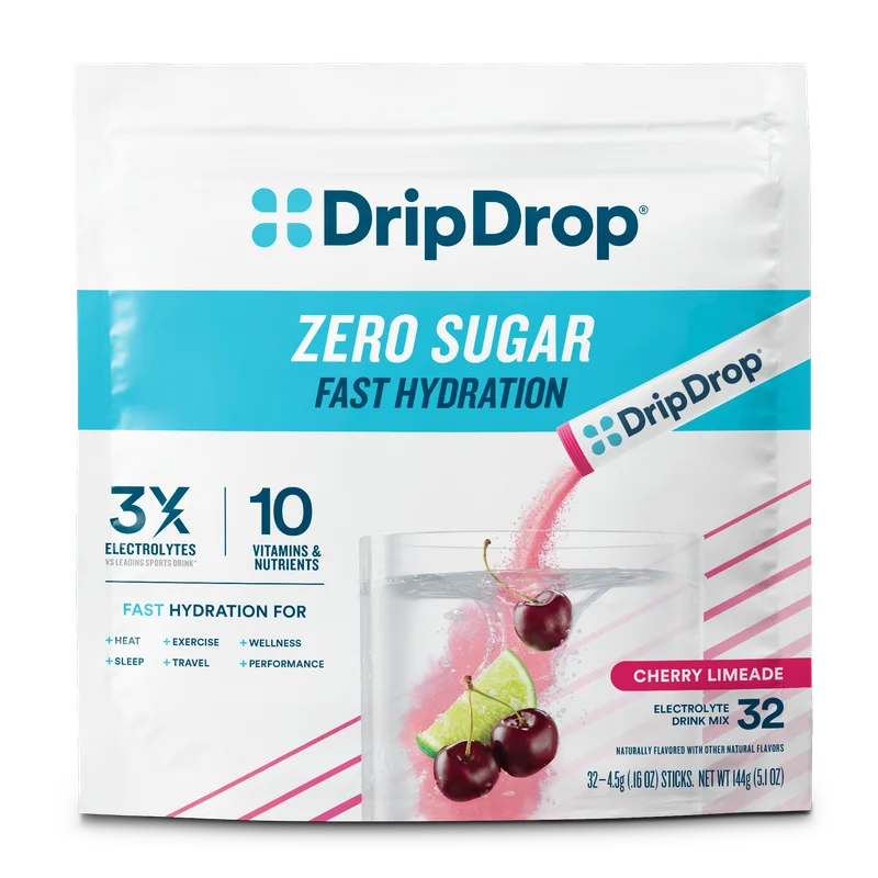 DripDrop DripDrop Zero Sugar Electrolyte Powder, front of package