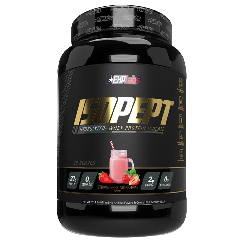 EHP Labs ISOPEPT Hydrolyzed Whey Protein, front of package