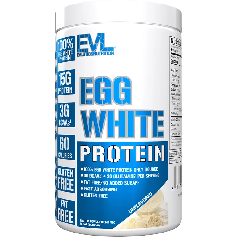EVL Nutrition Egg White Protein, front of package