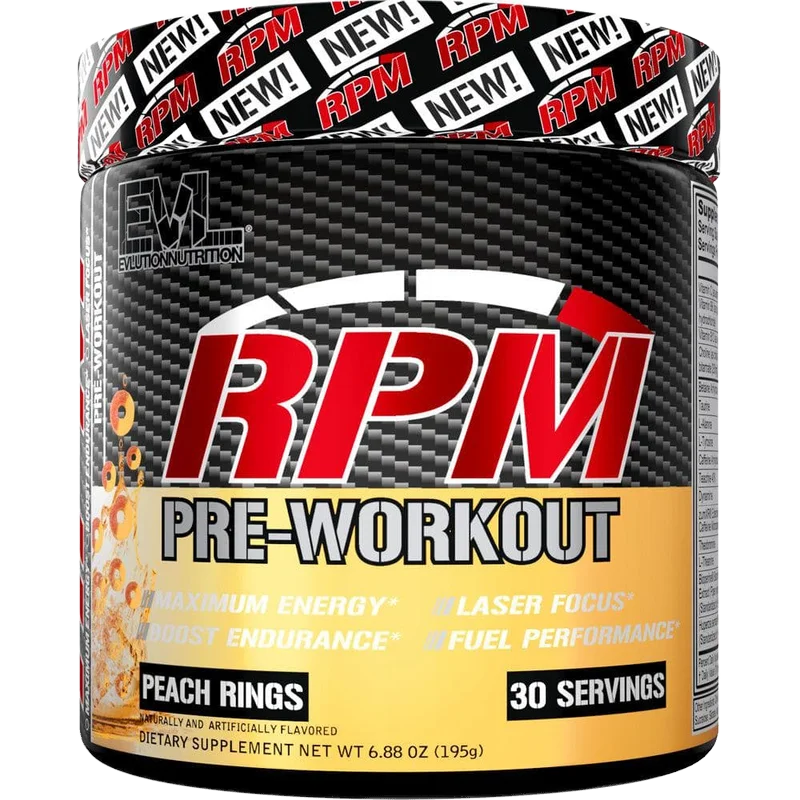 EVL Nutrition RPM Pre-Workout, front of package