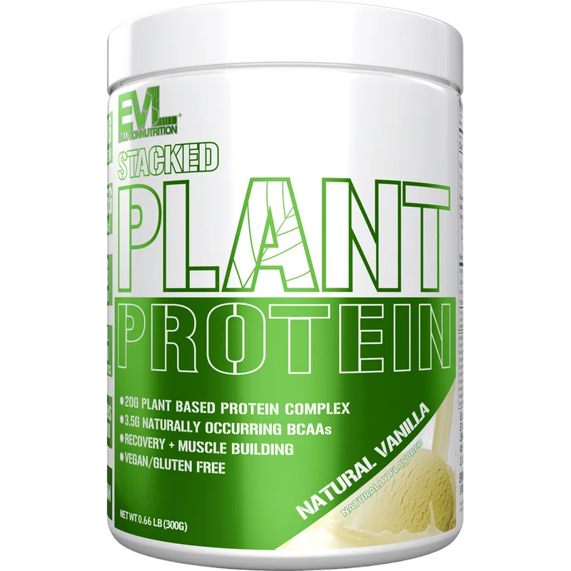 EVL Nutrition Stacked Plant Protein, front of package
