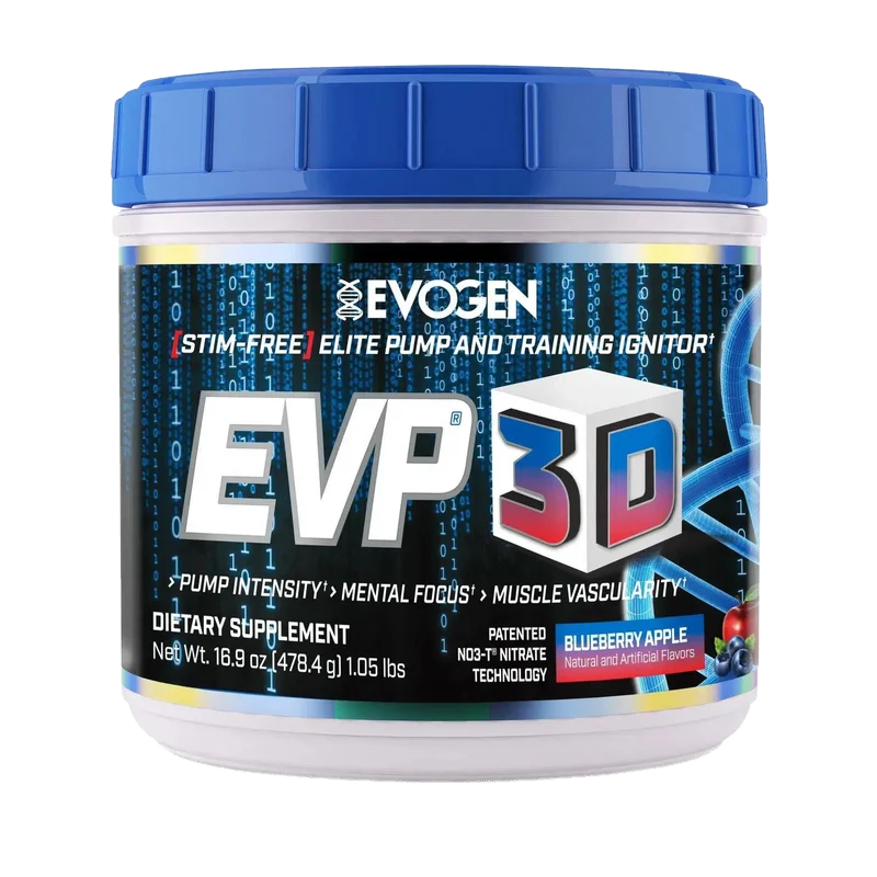 Evogen Nutrition EVP-3D Non-Stim Pre-Workout, front of package