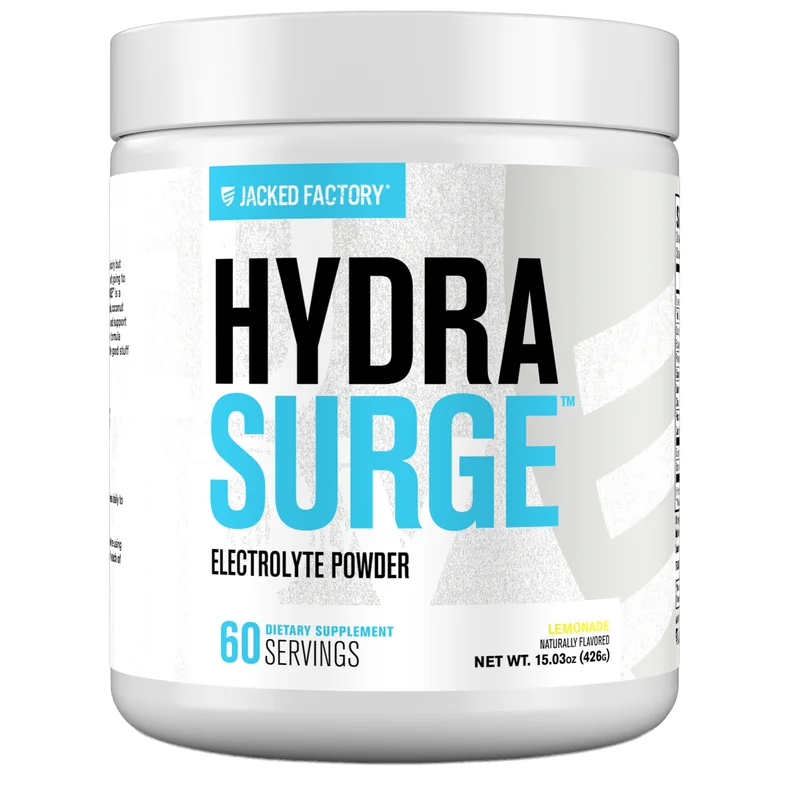 Jacked Factory Hydrasurge Premium Electrolytes Powder - Naturally Flavored, front of package