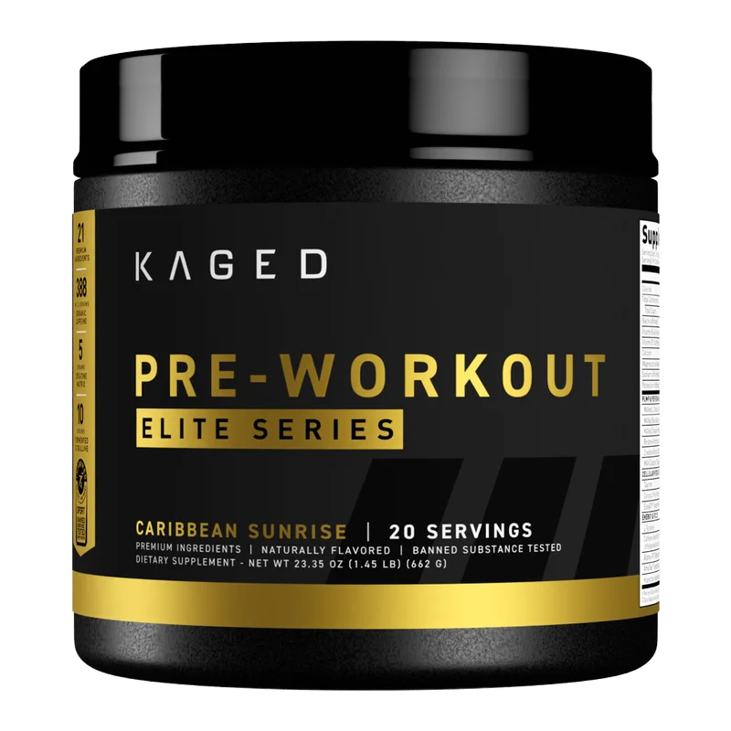 Kaged Pre-Workout Elite, front of package