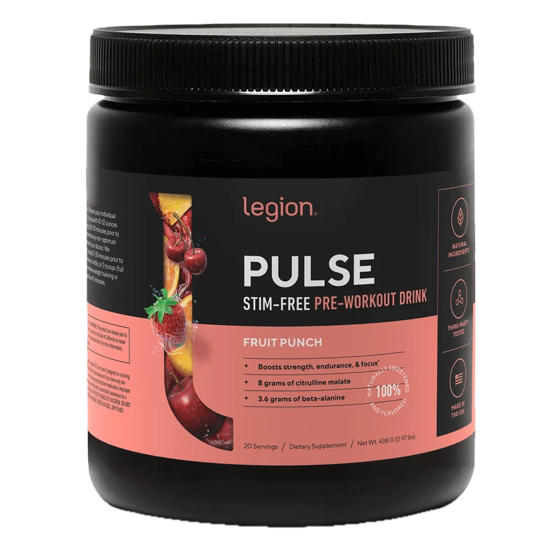 Legion Athletics Pulse Stim-Free, front of package