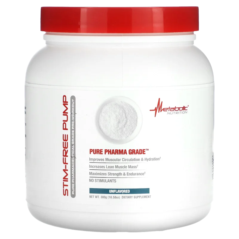 Metabolic Nutrition Stim-Free Pump, front of package