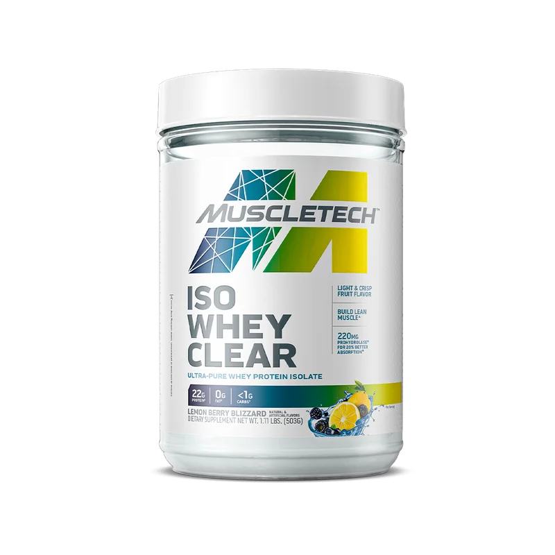 MuscleTech Iso Whey Clear, front of package