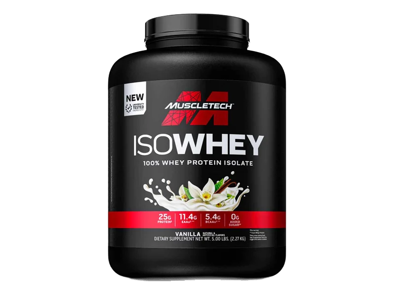 MuscleTech IsoWhey, front of package