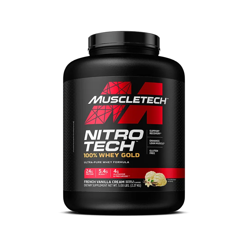 MuscleTech Nitro Tech 100% Whey Gold, front of package