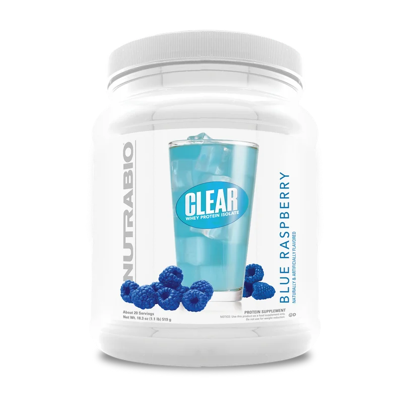 NutraBio Clear Whey Protein Isolate, front of package