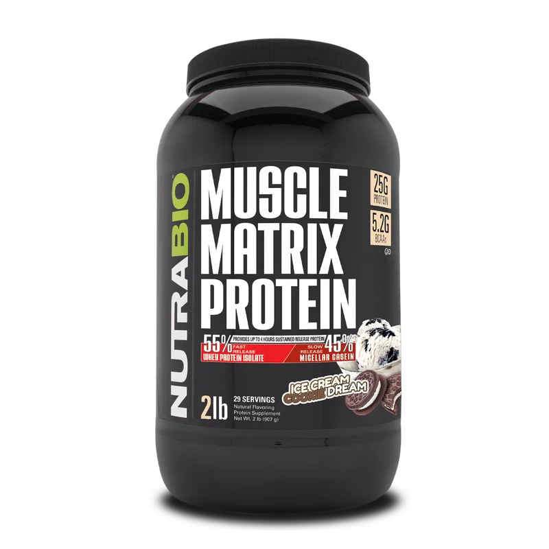 NutraBio Muscle Matrix: Whey/Casein Protein Blend, front of package