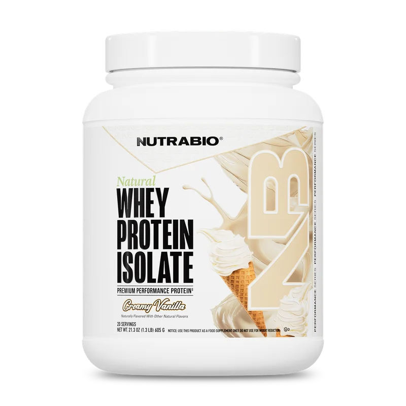 NutraBio Natural Whey Protein Isolate, front of package