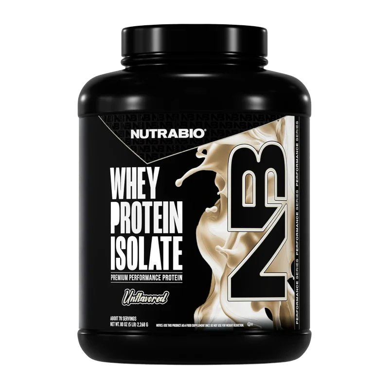 NutraBio Whey Protein Isolate, front of package