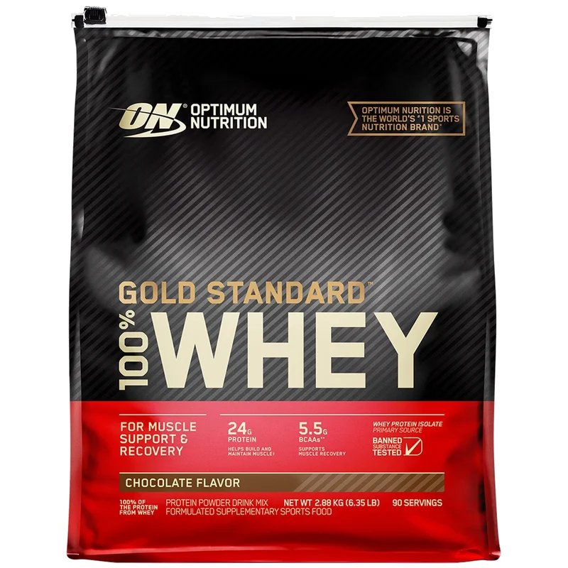 Optimum Nutrition GOLD STANDARD 100% WHEY, front of package