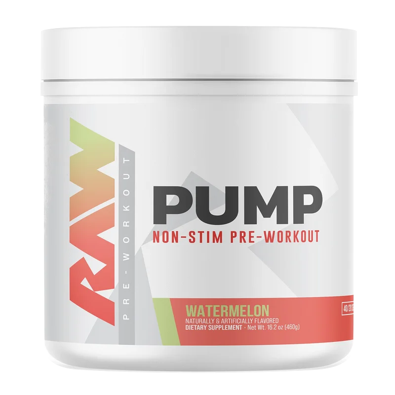 RAW Nutrition Pump Non-Stim Pre-Workout, front of package
