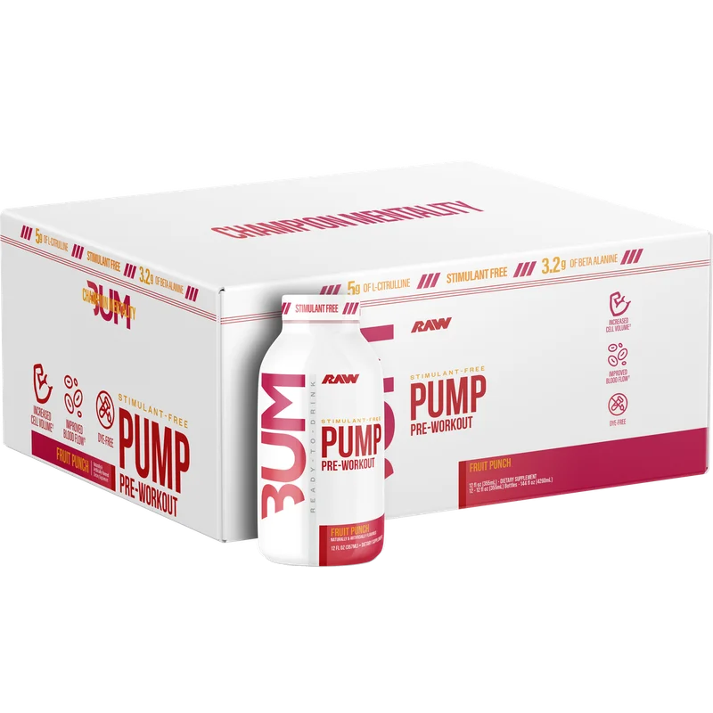 RAW Nutrition Pump RTD Pre-Workout, front of package
