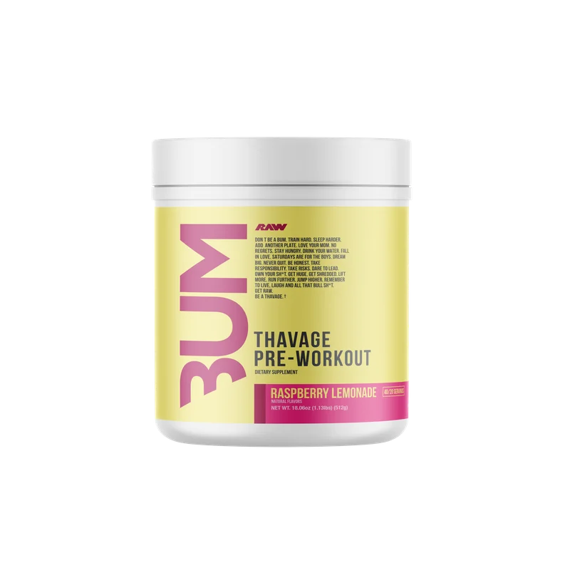 RAW Nutrition Thavage Pre-Workout, front of package