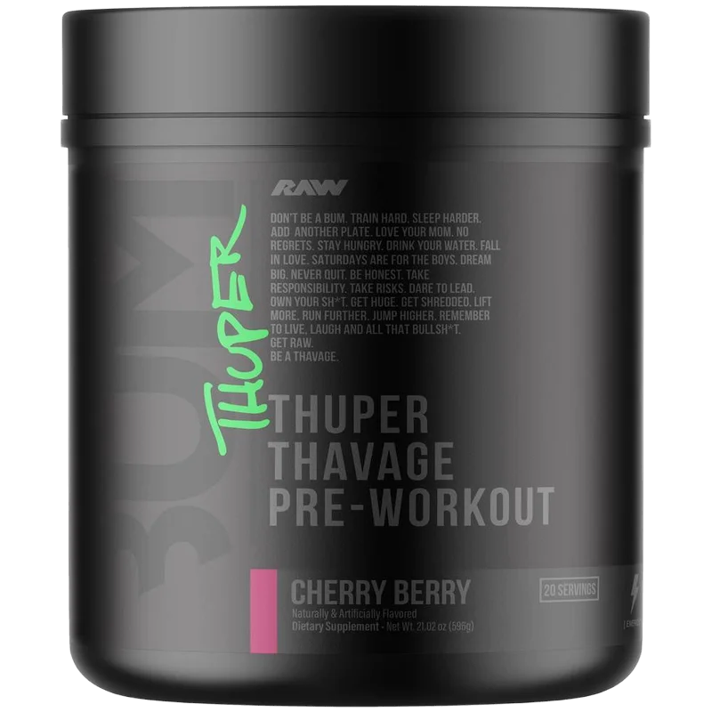 RAW Nutrition Thuper Thavage Pre-Workout, front of package