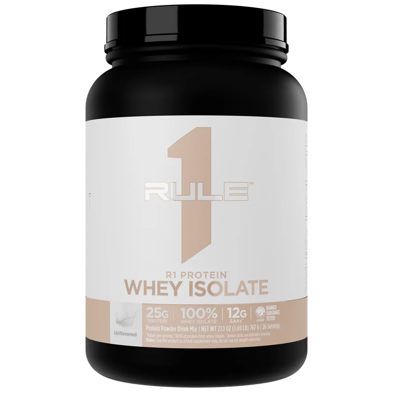 Rule 1 R1 Protein Whey Isolate, front of package