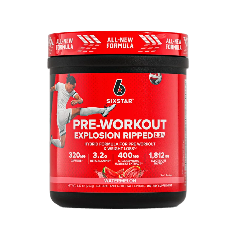Six Star Pro Nutrition Pre-workout Explosion Ripped 2.0, front of package