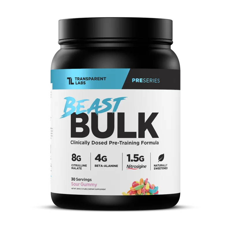 Transparent Labs Beast Bulk Pre-Workout, front of package
