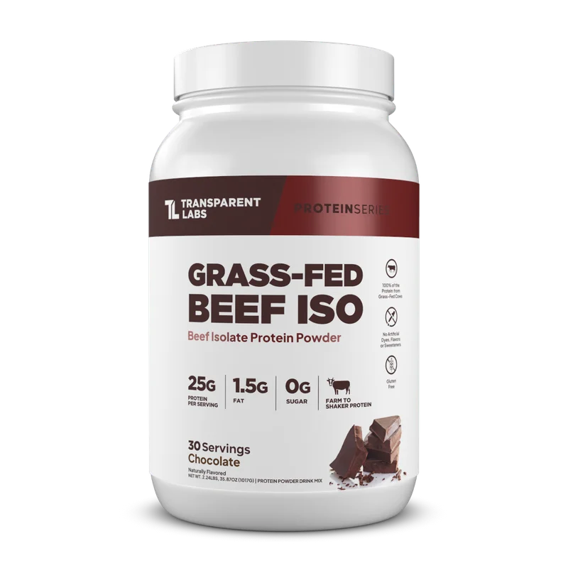 Transparent Labs Grass-Fed Beef Protein Isolate, front of package