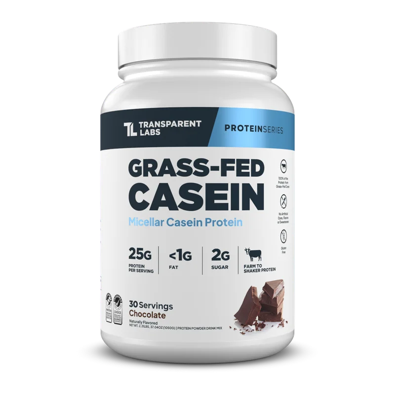 Transparent Labs Grass-Fed Casein Protein, front of package