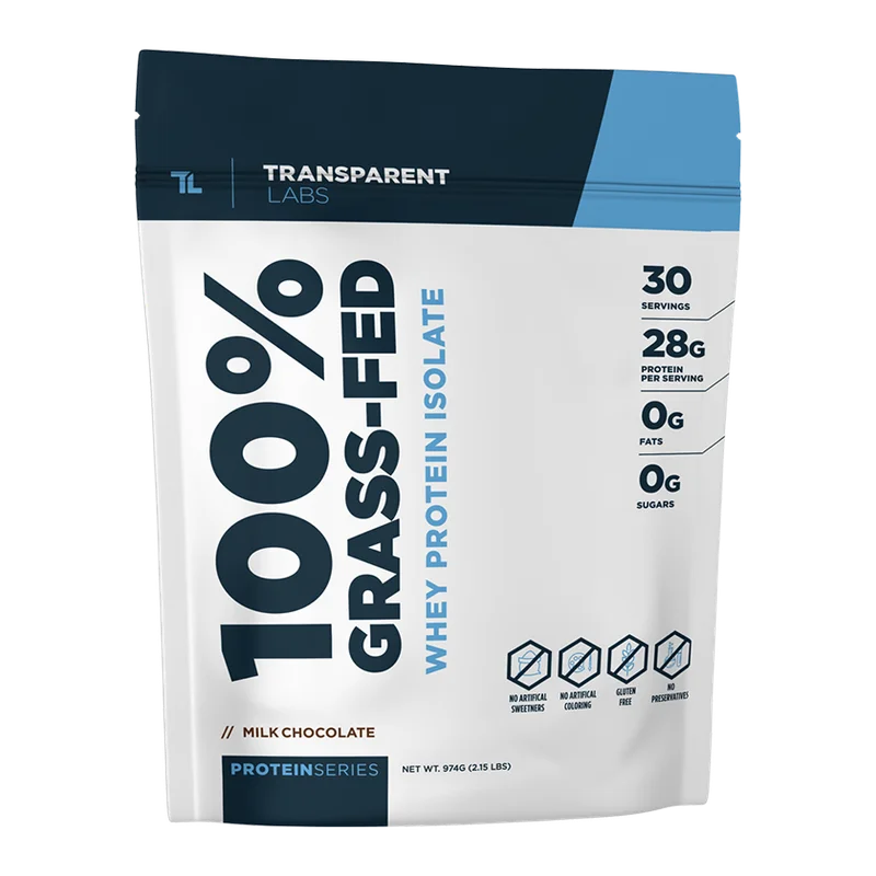 Transparent Labs Grass-Fed Whey Protein Isolate, front of package
