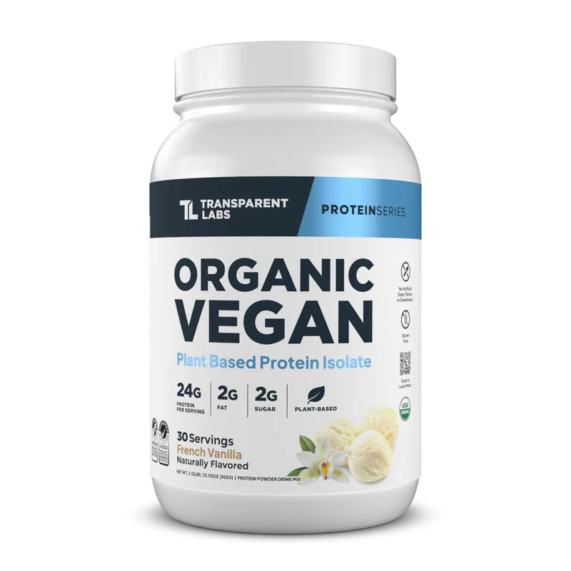 Transparent Labs Organic Vegan Plant-Based Protein, front of package