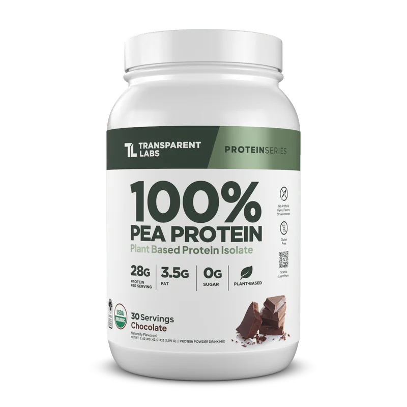 Transparent Labs Pea Protein Isolate, front of package