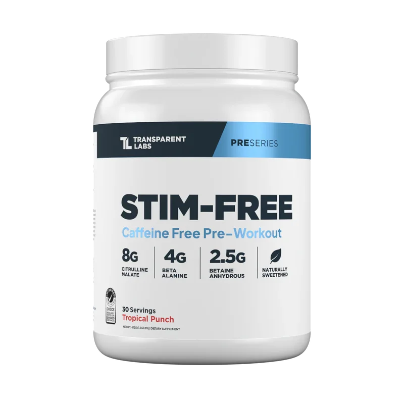 Transparent Labs Stim-Free Pre-Workout, front of package